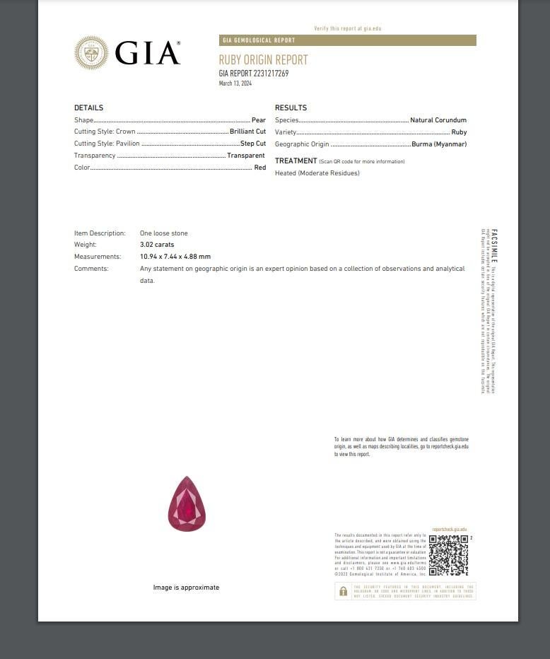 4,02 Karat GIA-zertifizierter natürlicher Rubin & GIA-zertifizierter Diamantring im Angebot 1