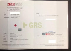 4.02 ct Huge Round Burma Pigeon Blood Ruby GRS , GIA  Custom Unique Mens Ring.