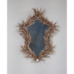 Shield Mule Deer Antler Wall Mirror by The Peak Antler