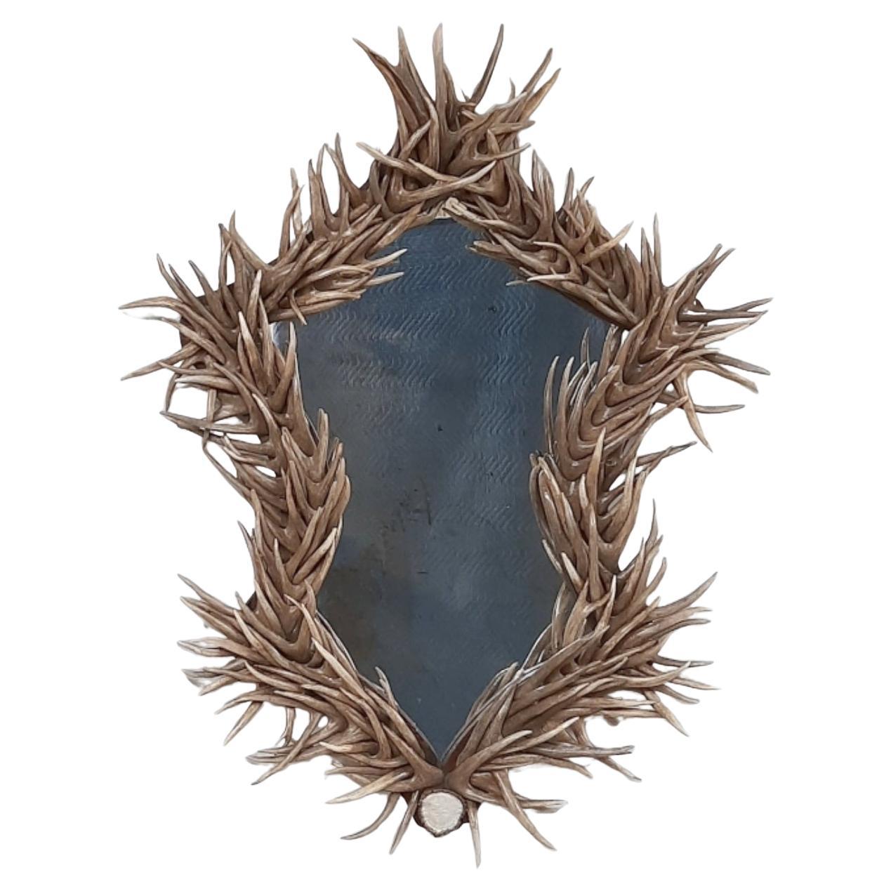 Shield Mule Deer Antler Wall Mirror by The Peak Antler