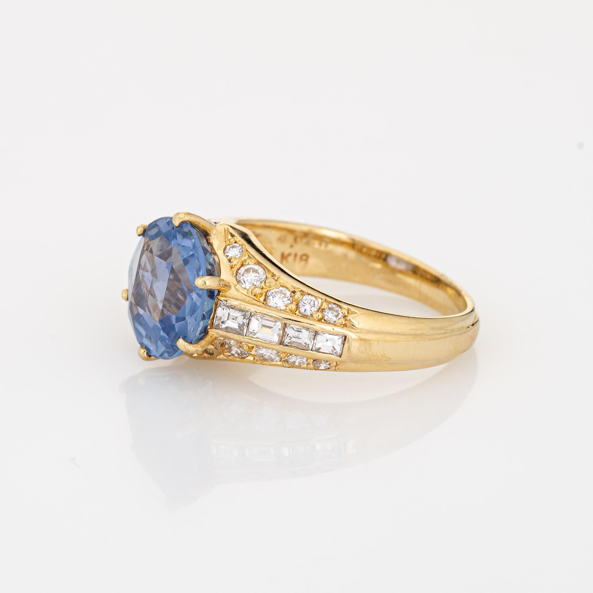 Round Cut 4.02ct Natural Ceylon Sapphire Diamond Ring Vintage 18k Gemstone Engagement 6