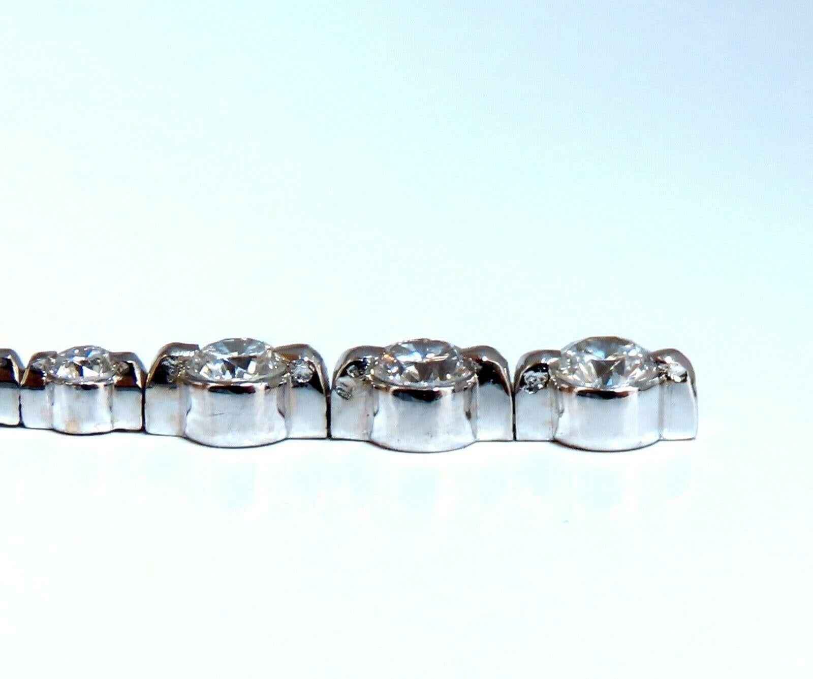 Round Cut 4.02 Carat Natural Round Diamonds Dangle Earrings 14 Karat Extra Long For Sale