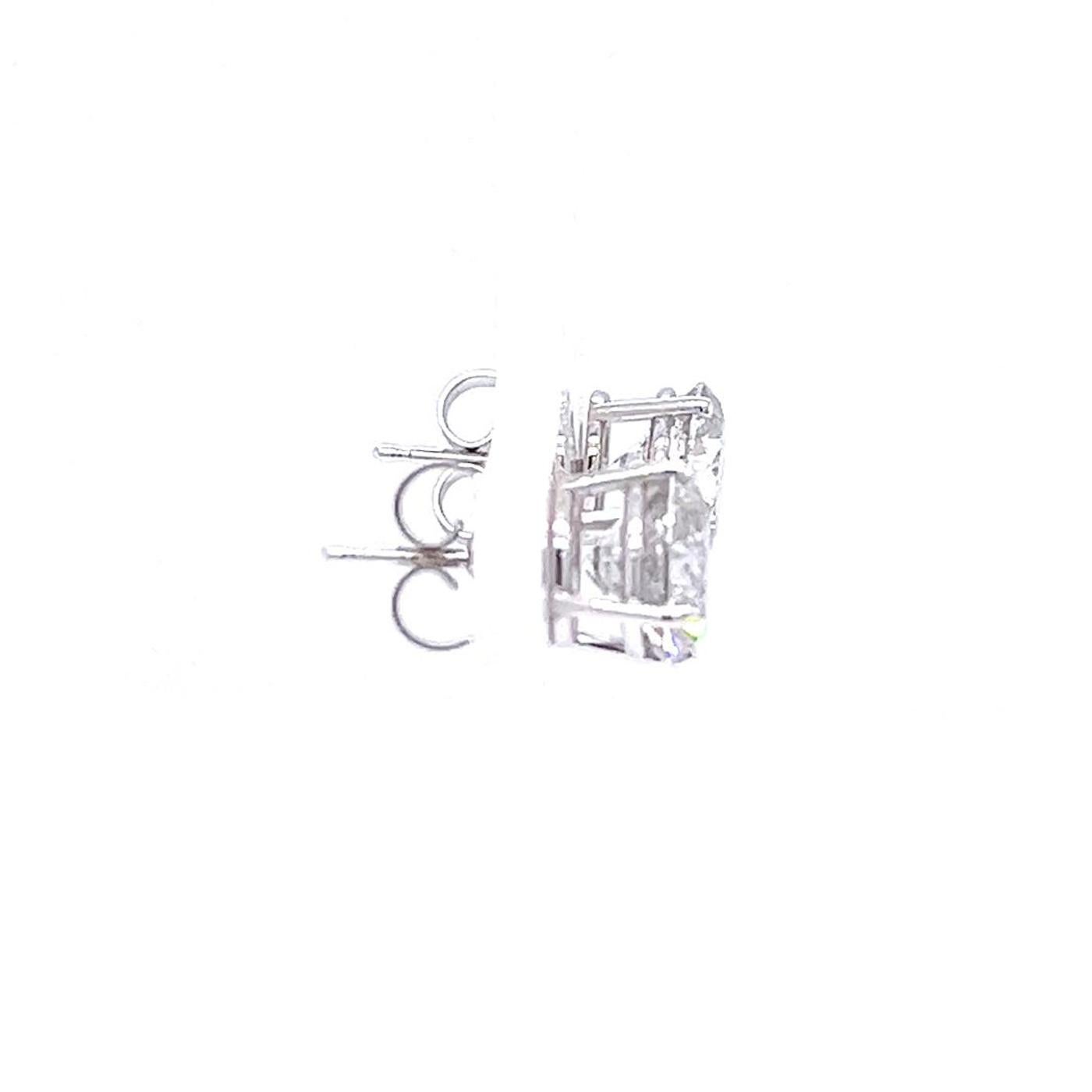 4.02ct Natural Round Diamonds Stud Earring 14K White Gold 4 Prong Basket Setting For Sale 2