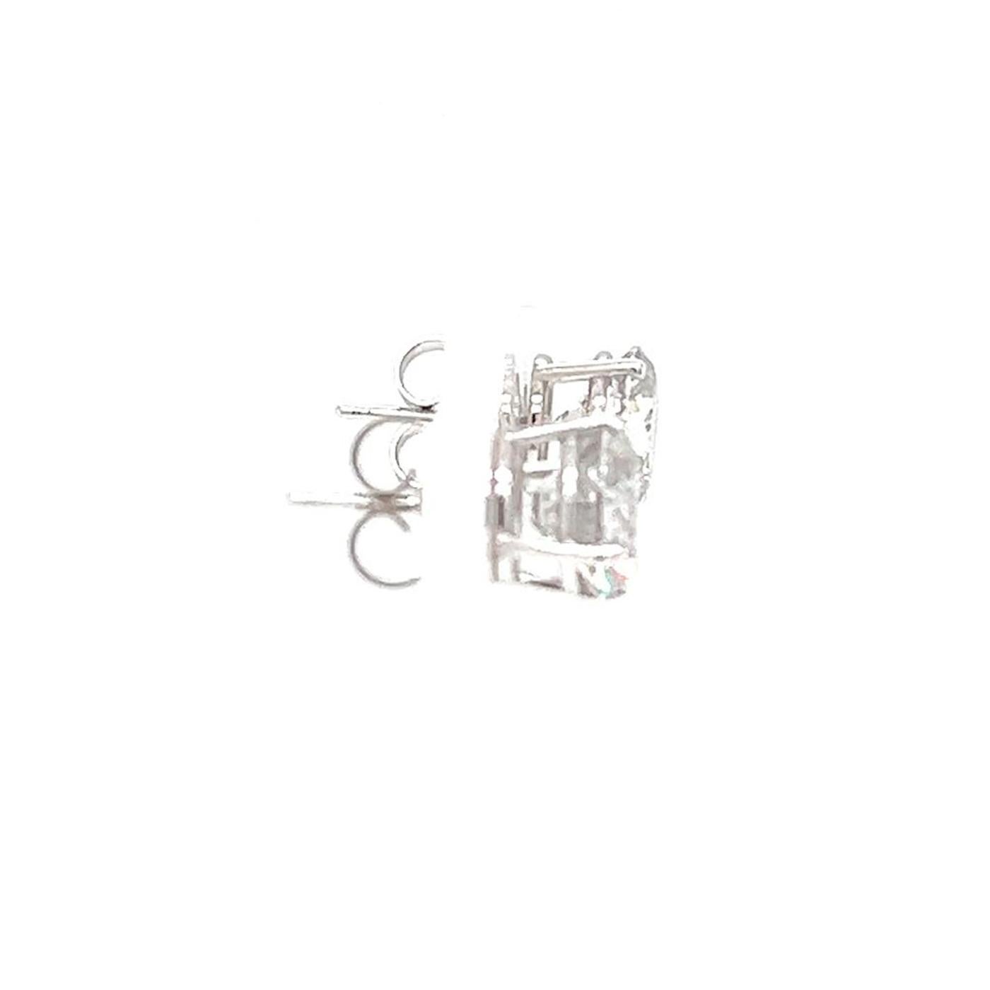 4.02ct Natural Round Diamonds Stud Earring 14K White Gold 4 Prong Basket Setting For Sale 3