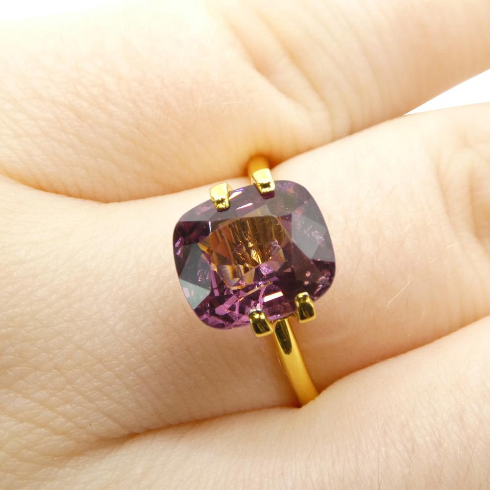 da uomo o donna Spinello rosa-violaceo rettangolare a cuscino da 4,02ct dalla Birmania in vendita