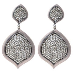 Art Deco 4.03ct Diamond Drop Earrings in 14k Gold & Silver, India