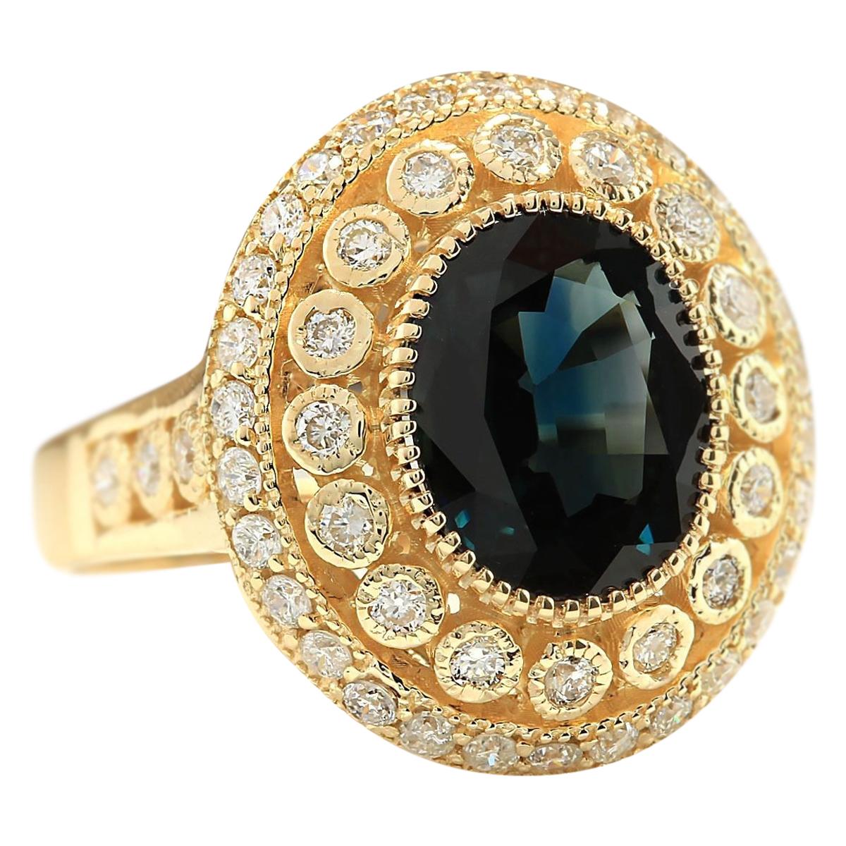 
4.03 Carat Natural Sapphire 14 Karat Yellow Gold Diamond Ring
Stamped: 14K Yellow Gold
Total Ring Weight: 6.5 Grams
Total Natural Sapphire Weight is 3.13 Carat (Measures: 11.00x9.00 mm)
Color: Blue
Diamond Weight: Total Natural Diamond Weight is