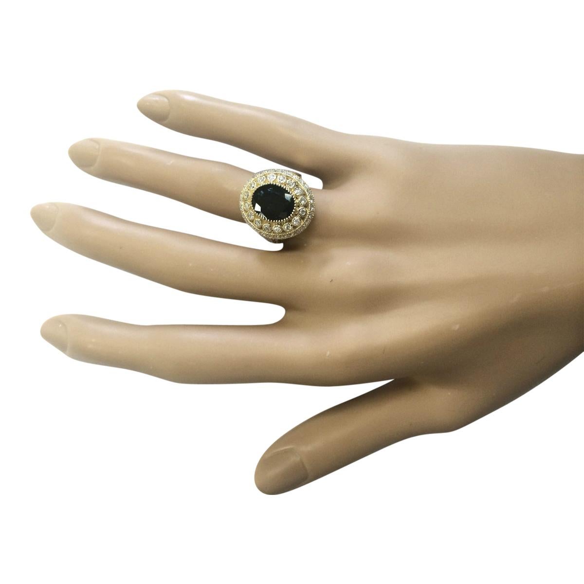 Sapphire Diamond Ring In 14 Karat Yellow Gold In New Condition For Sale In Manhattan Beach, CA