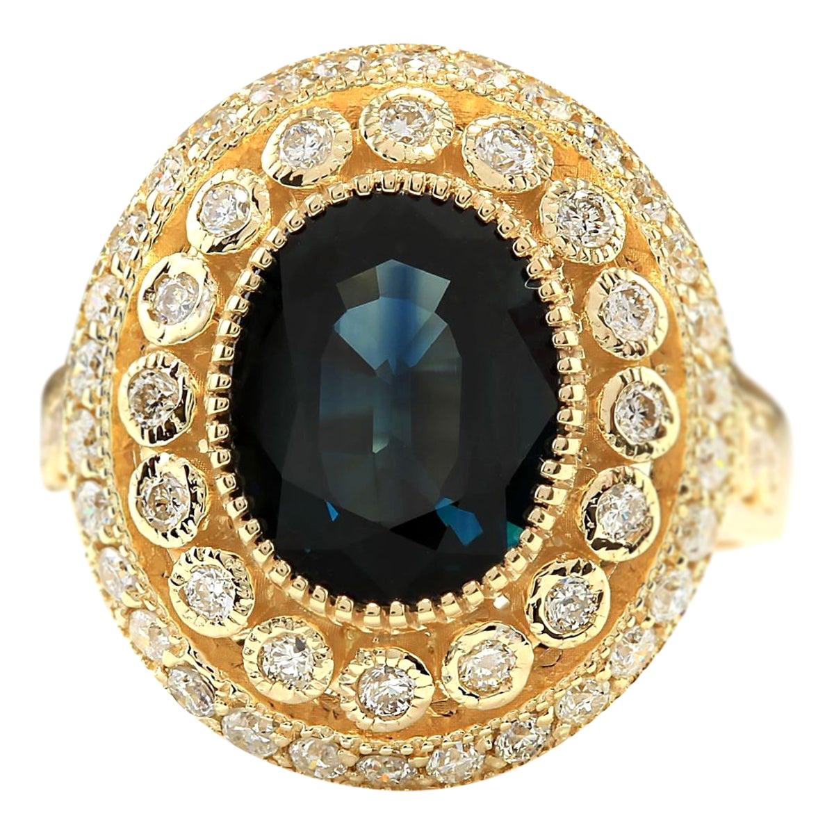 Sapphire Diamond Ring In 14 Karat Yellow Gold 