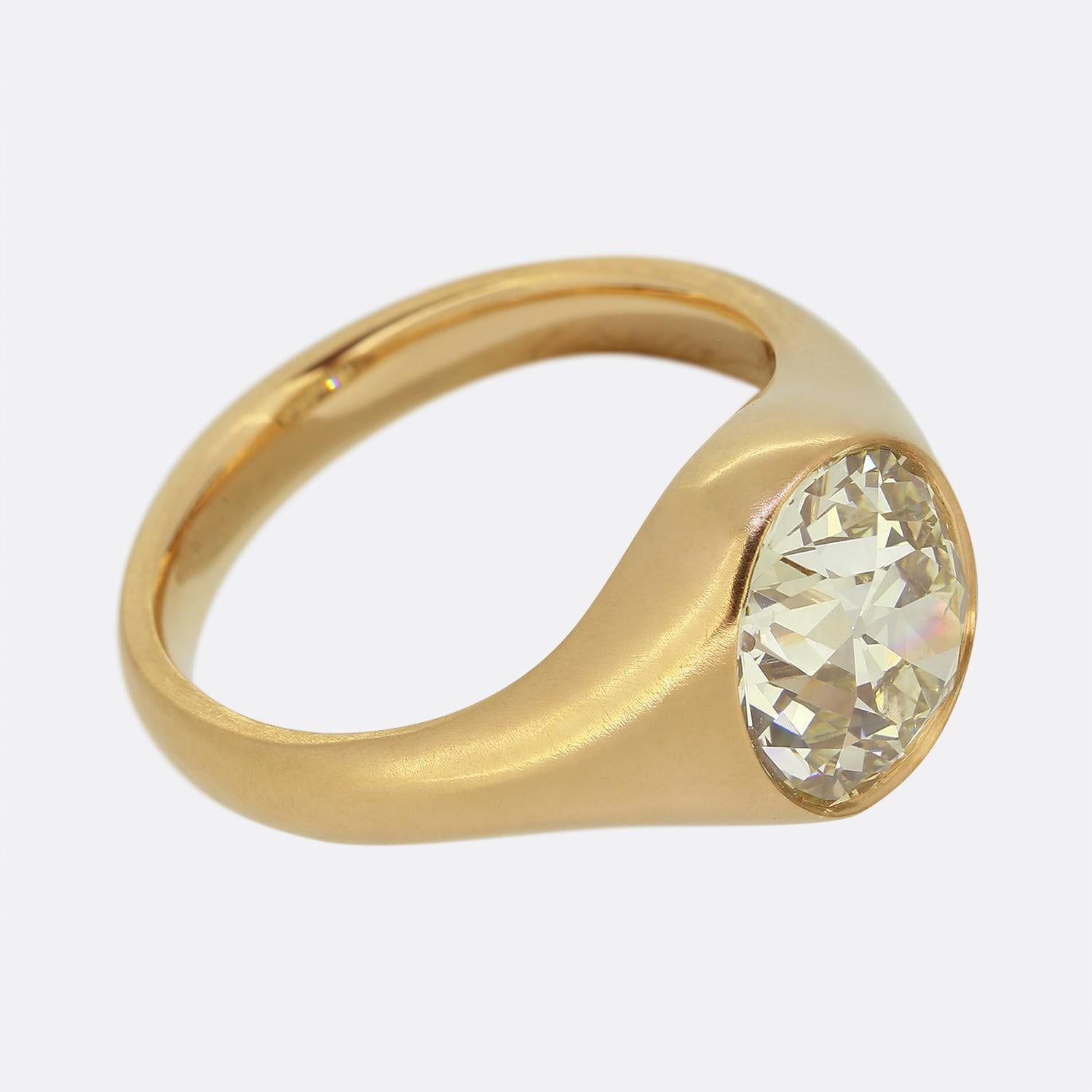 4,03 Karat Single Stone Diamantring im Minenschliff (Alteuropäischer Brillantschliff) im Angebot