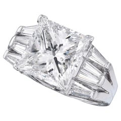 4.03 Carat Round Brilliant Statement Brilliant White 14K White Gold Diamond Ring