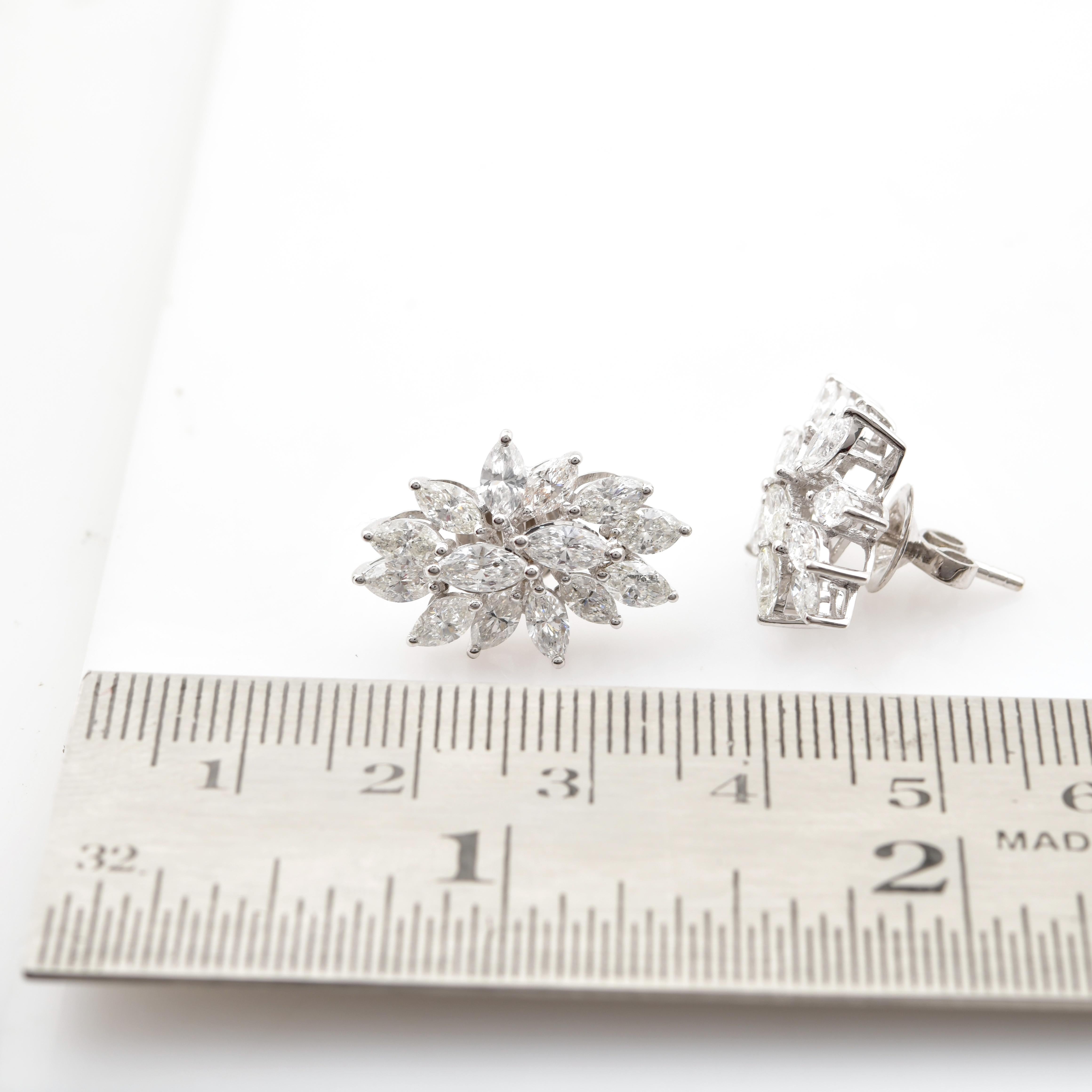 4.03 Carat SI Clarity HI Color Diamond Stud Earsings 14k White Gold Fine Jewelry Pour femmes en vente
