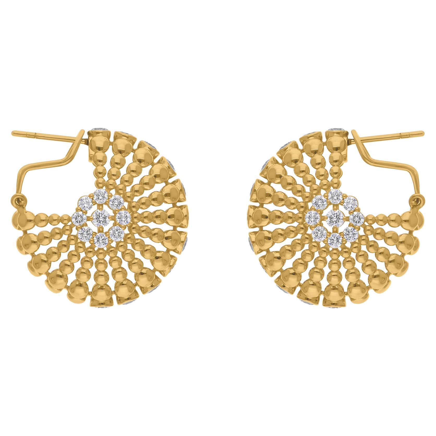 4.03 Carat SI/H Round Brilliant Cut Diamond Hoop Earrings 18 Karat Yellow Gold