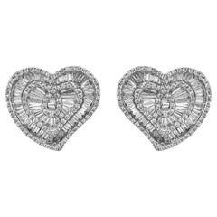 Boucles d'oreilles en or blanc avec diamant blanc de 4.03 carat
