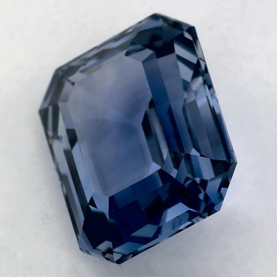 Taille octogone Pierre précieuse taille octogonale saphir bleu 4.03 carat en vente