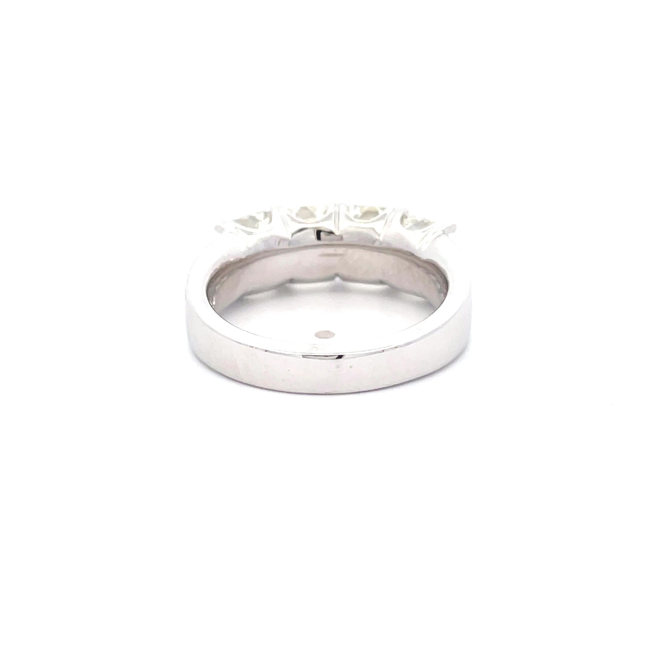 Emerald Cut 4.03 CT WHITE DIAMOND EMERALD CUT 18K WHITE GOLD Ring For Sale