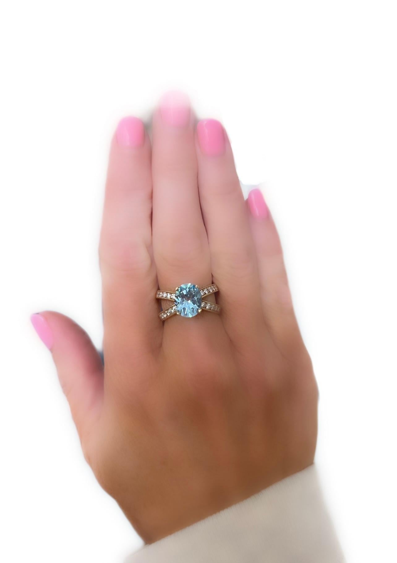 estate blue topaz engagement ring