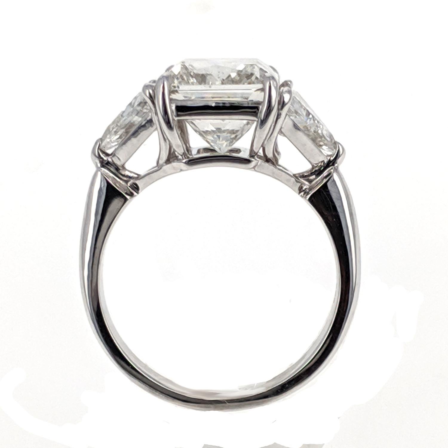 4.03 Carat Radiant Cut Diamond Ring GIA I SI1 2