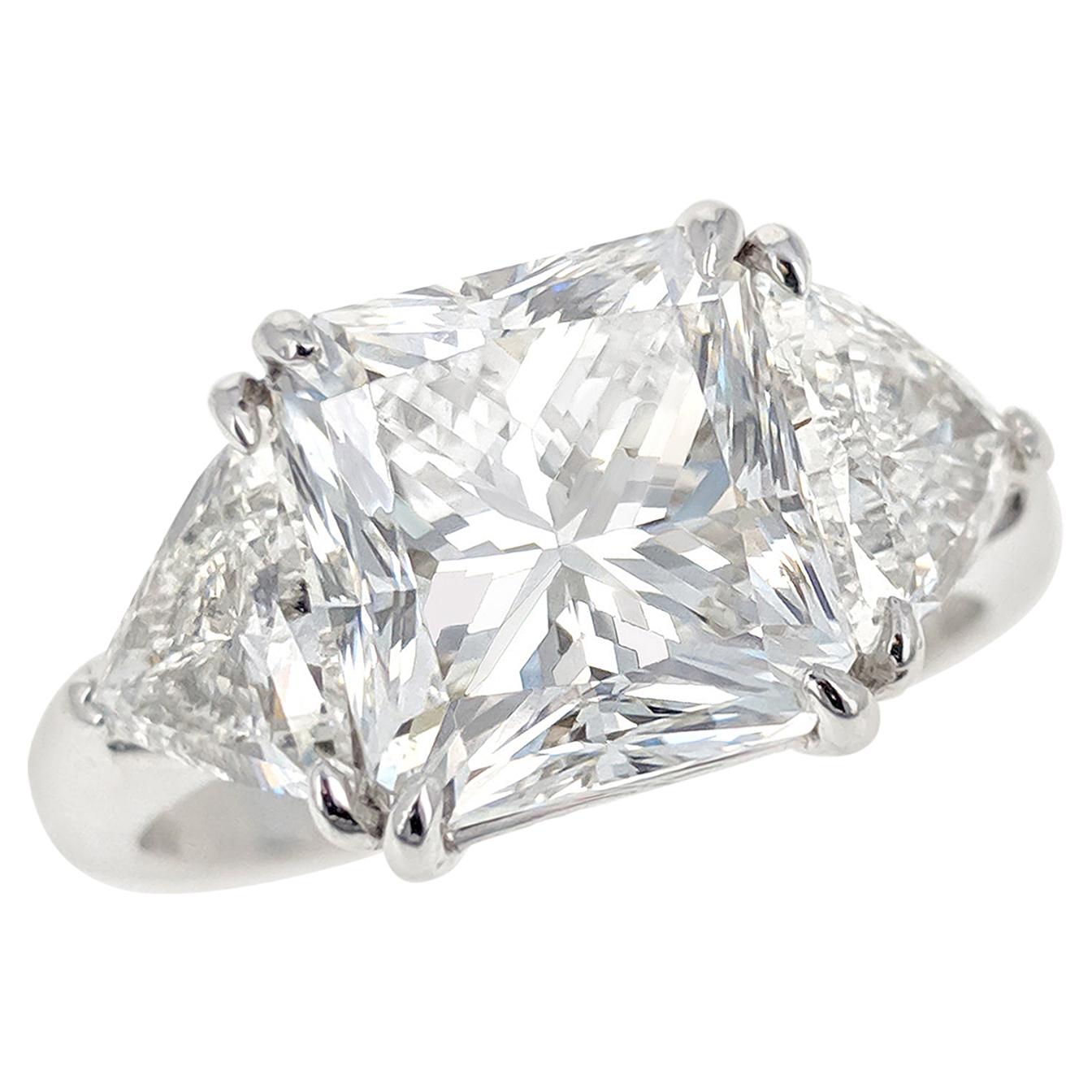 4.03 Carat Radiant Cut Diamond Ring GIA I SI1