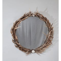 Round Elk Tine Series Antler Wall Mirror by The Peak Antler