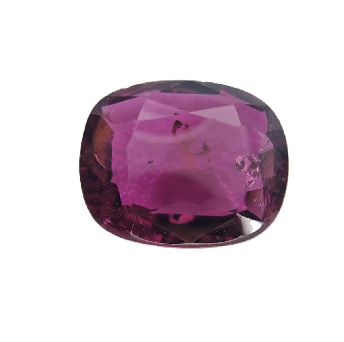 4.03ct CUSHION Cut RED RUBELLITE TOURMALINE Gemstone In New Condition For Sale In Sheridan, WY