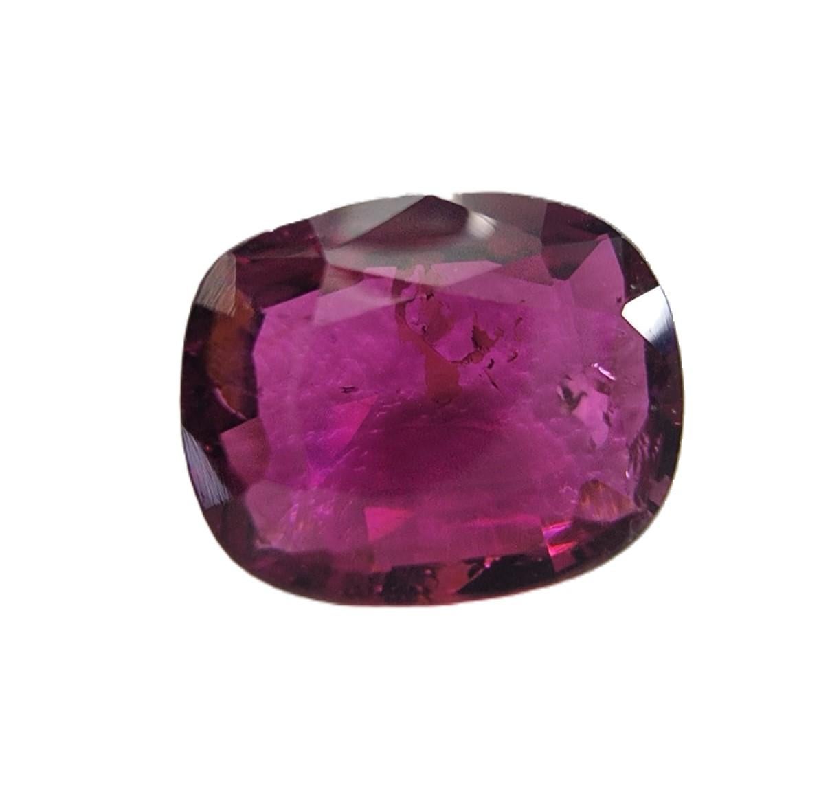 4.03ct CUSHION Cut RED RUBELLITE TOURMALINE Gemstone In New Condition For Sale In Sheridan, WY