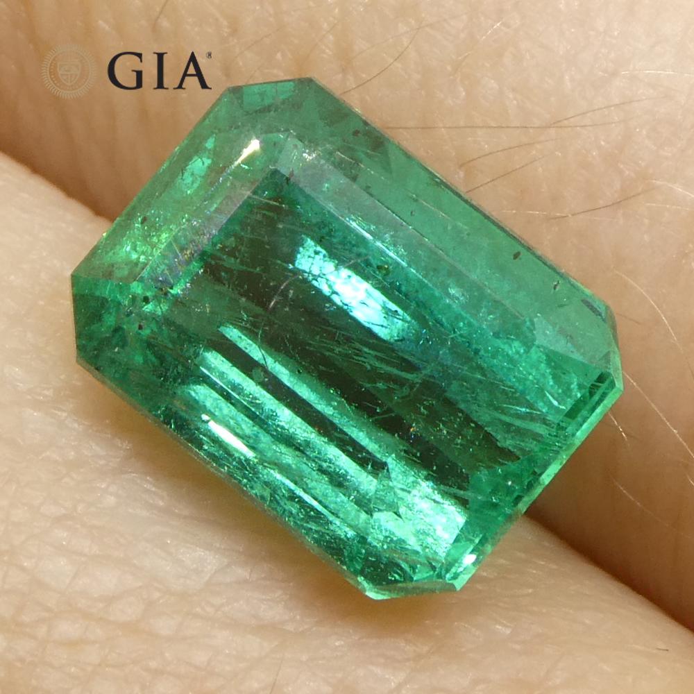 Achteckiger 4,03 Karat grüner Smaragd im Smaragdschliff GIA zertifiziert Zambia (F2) im Angebot 8