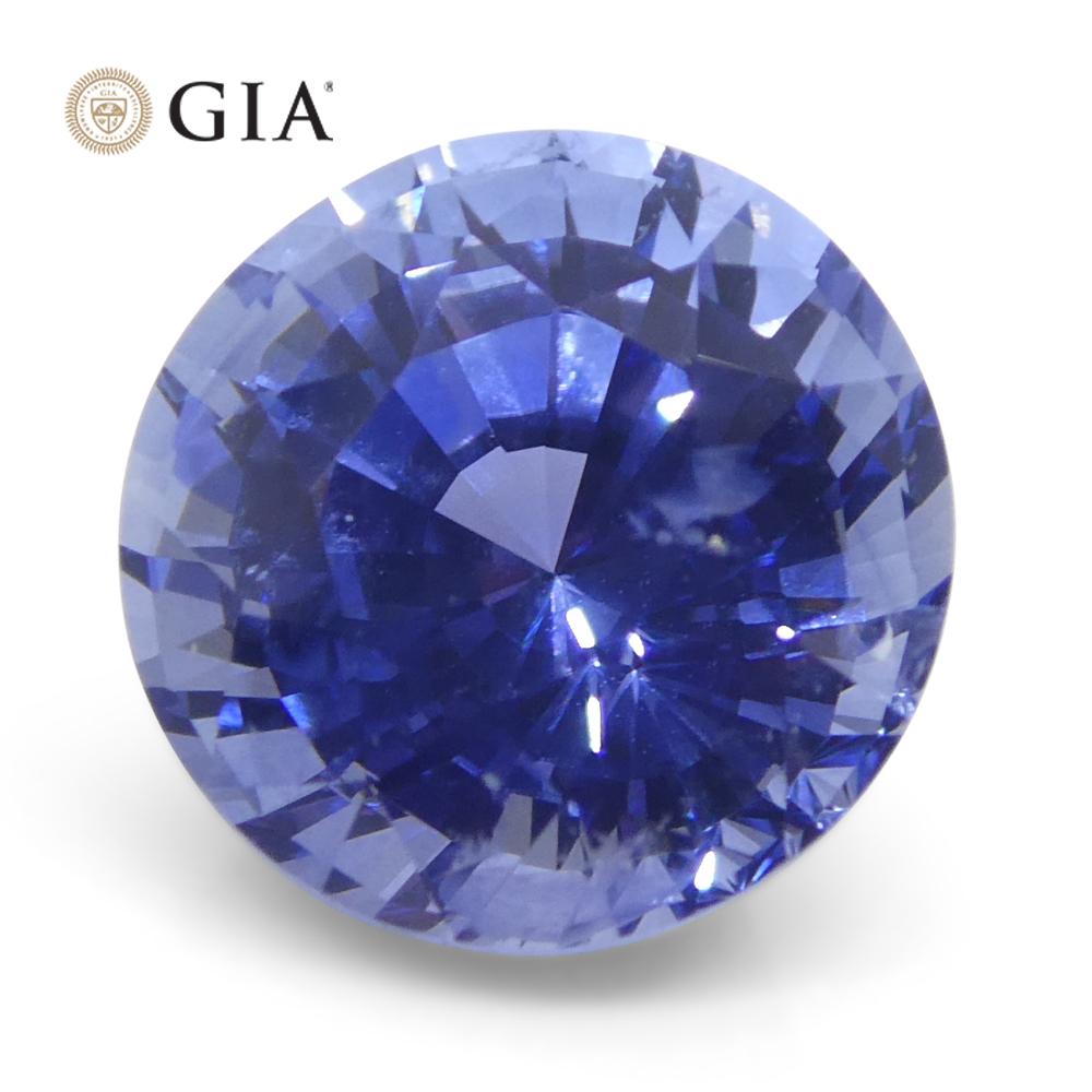Women's or Men's 4.03ct Round Blue Sapphire GIA Certified Sri Lanka   For Sale