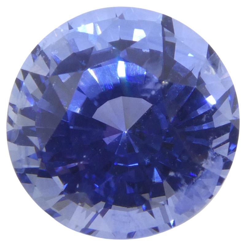 Saphir bleu rond de 4.03 carat certifié GIA, Sri Lanka  