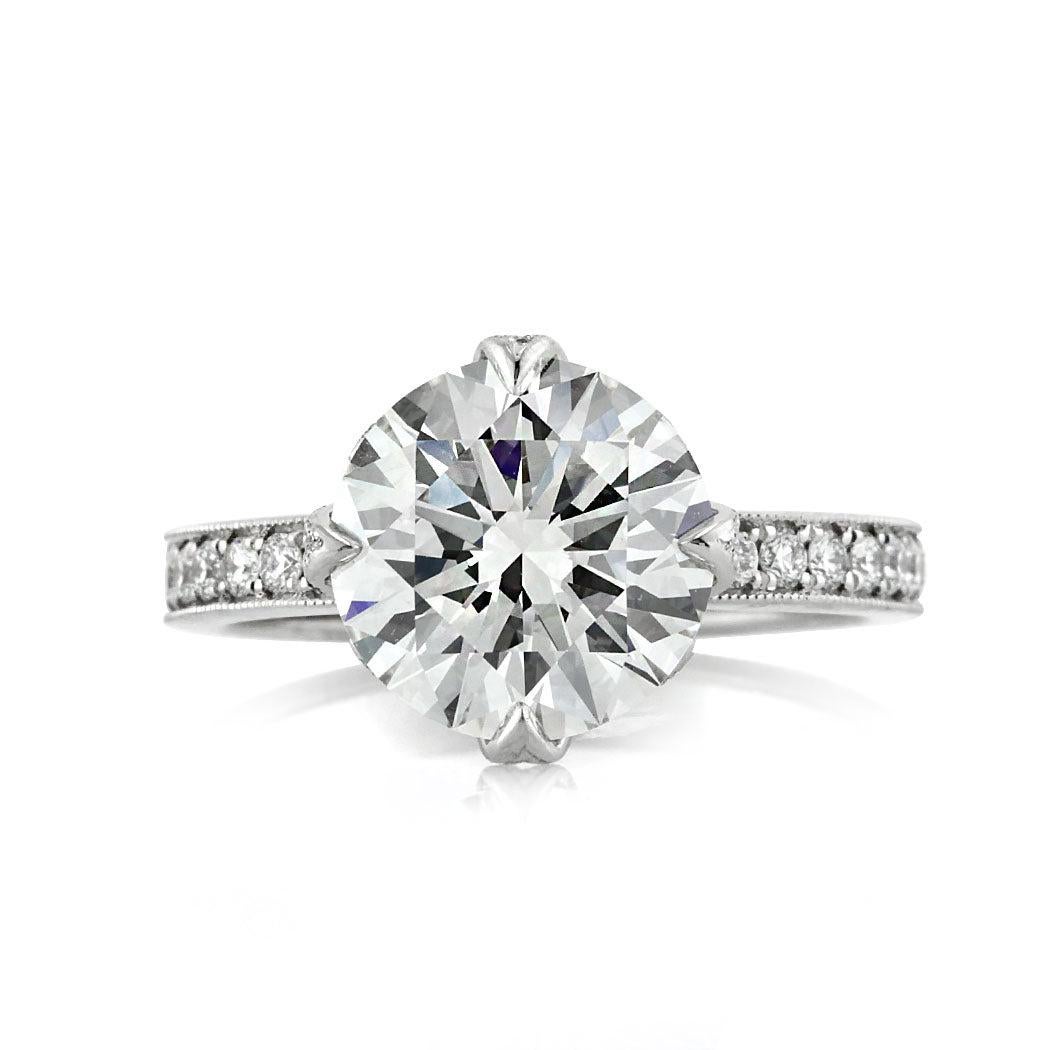 4.03ct Round Brilliant Cut Lab Grown Diamond Engagement Ring For Sale