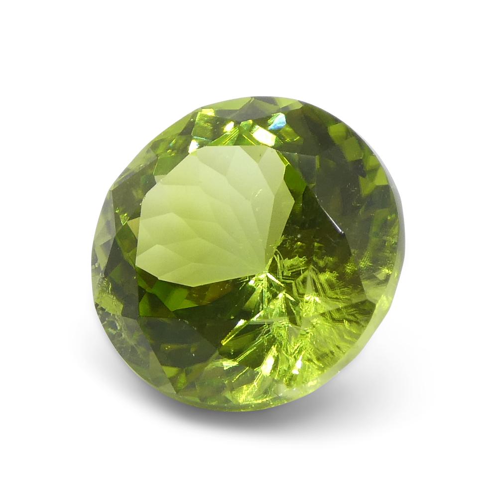 Péridot vert jaunâtre rond de 4,03ct en vente 6