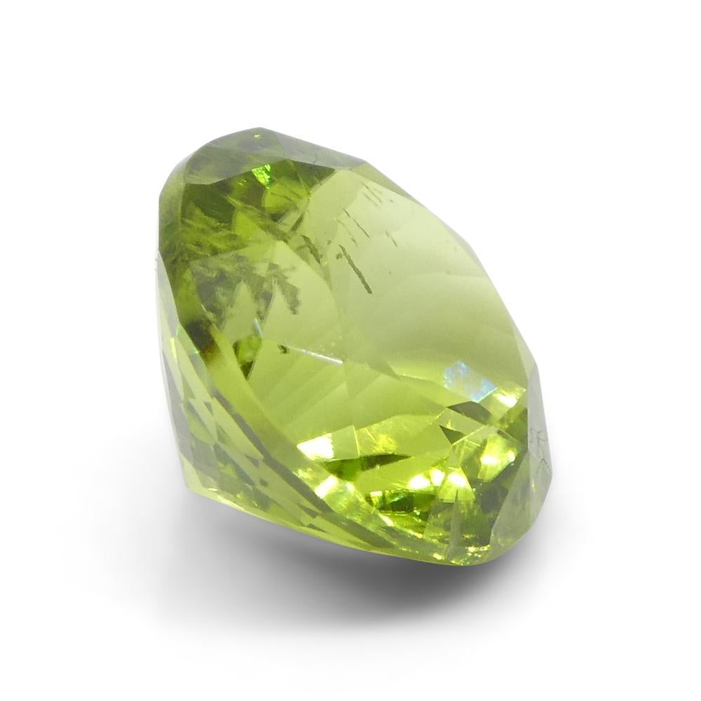 4.03ct Round Yellowish Green Peridot from Sapat Gali, Pakistan For Sale 6