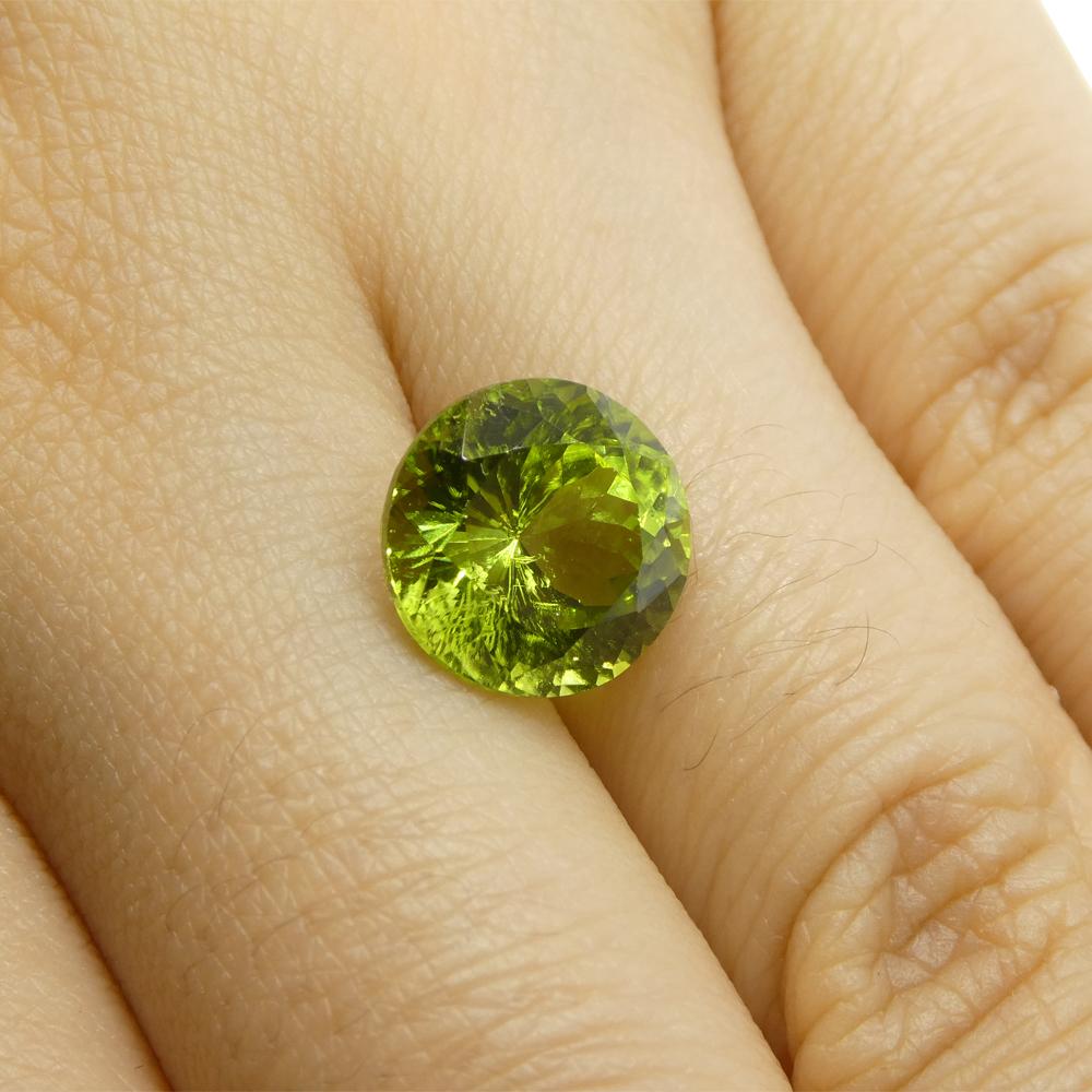 Péridot vert jaunâtre rond de 4,03ct Neuf - En vente à Toronto, Ontario