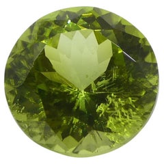 4.03ct Round Yellowish Green Peridot from Sapat Gali, Pakistan