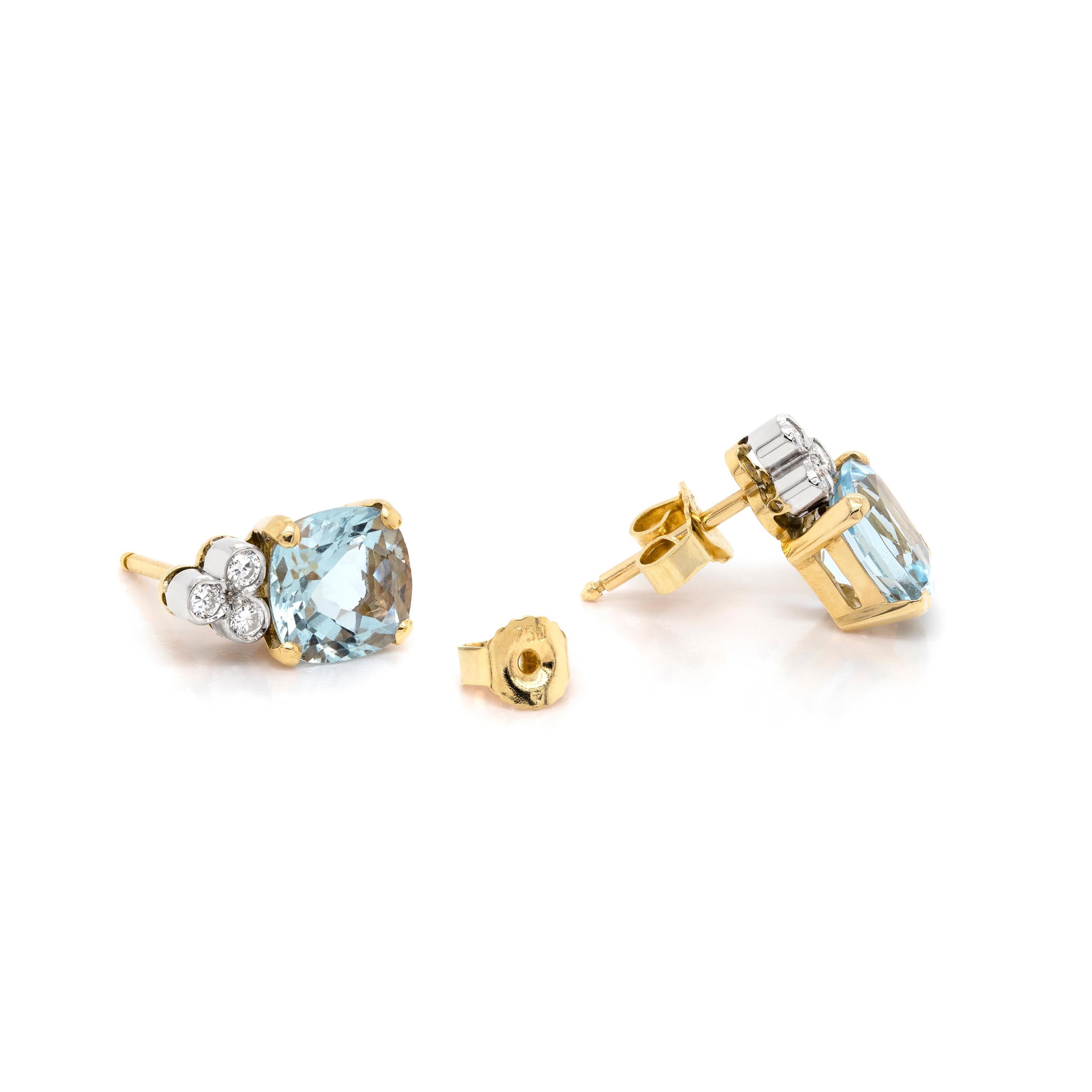 cushion cut aquamarine earrings