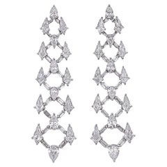 4.04 Carat Diamond Earrings In White Gold