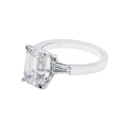 4.04 Carat Emerald Diamond Ring 18K Gold Everyday Royalty Heirloom
