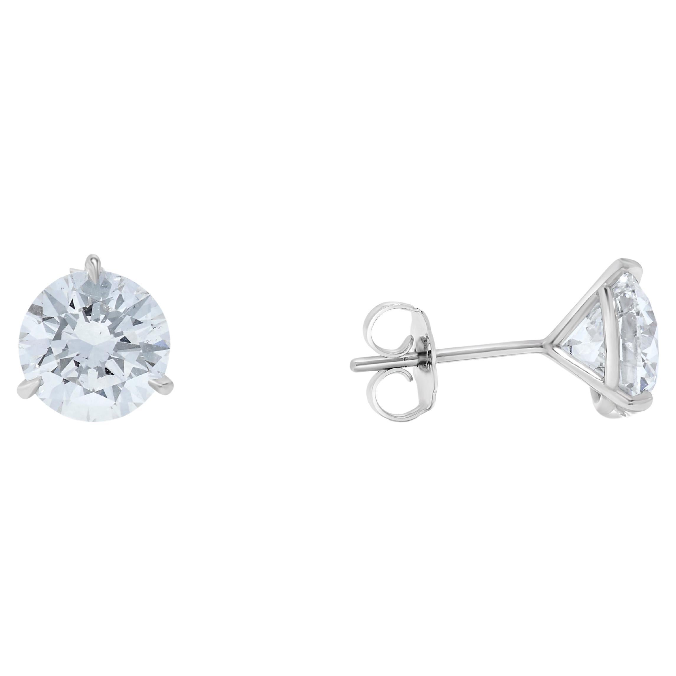 4.04 Carat GIA Certified Diamond Stud Earrings For Sale