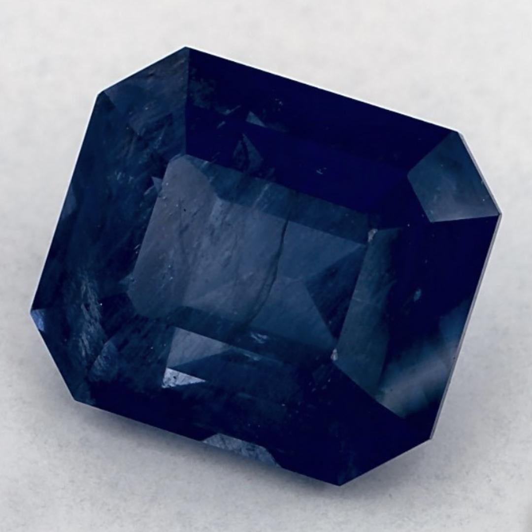 4.04 Ct Blue Sapphire Octagon Cut Loose Gemstone In New Condition For Sale In Fort Lee, NJ