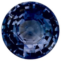 4.04 Karat Blauer runder Saphir, loser Edelstein
