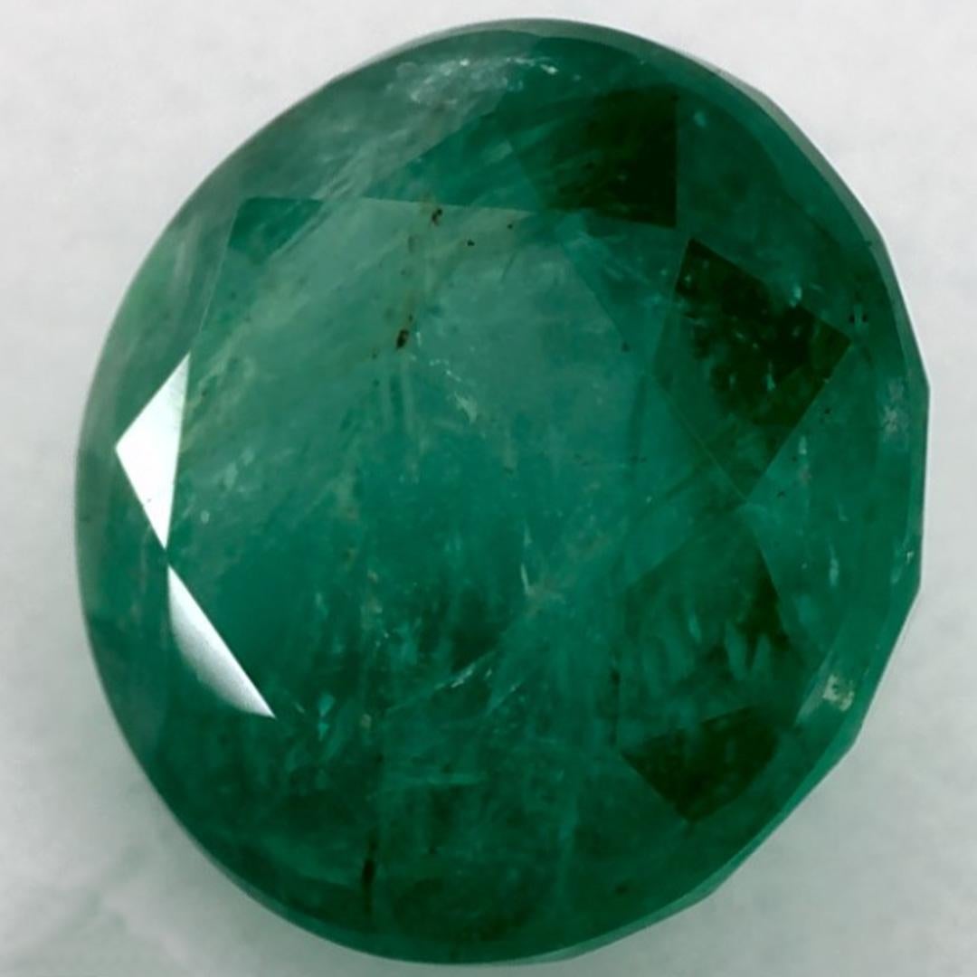 4.04 Ct Smaragd Runde Lose Edelstein (Rundschliff) im Angebot