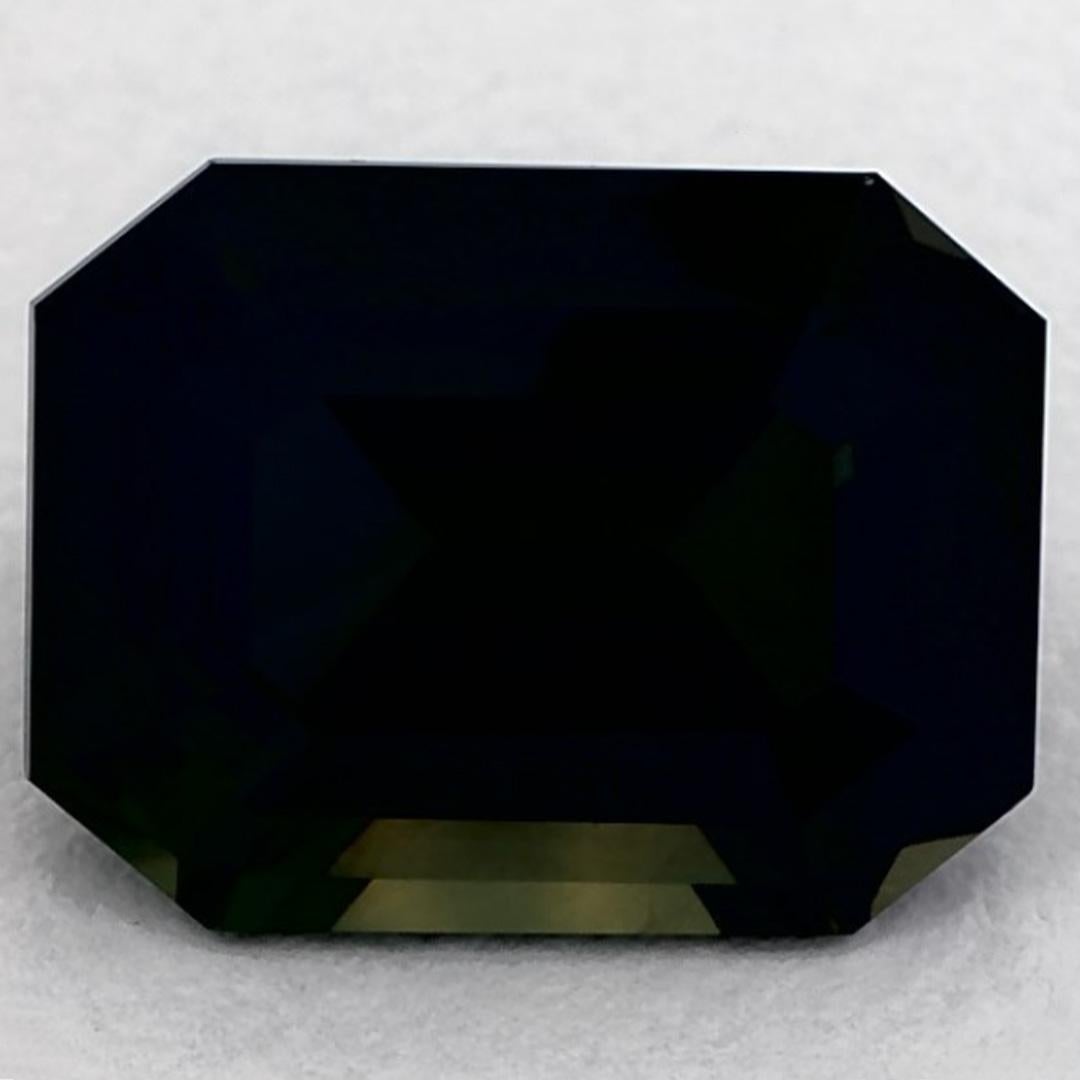 4.04 Ct Green Sapphire Octagon Cut Loose Gemstone