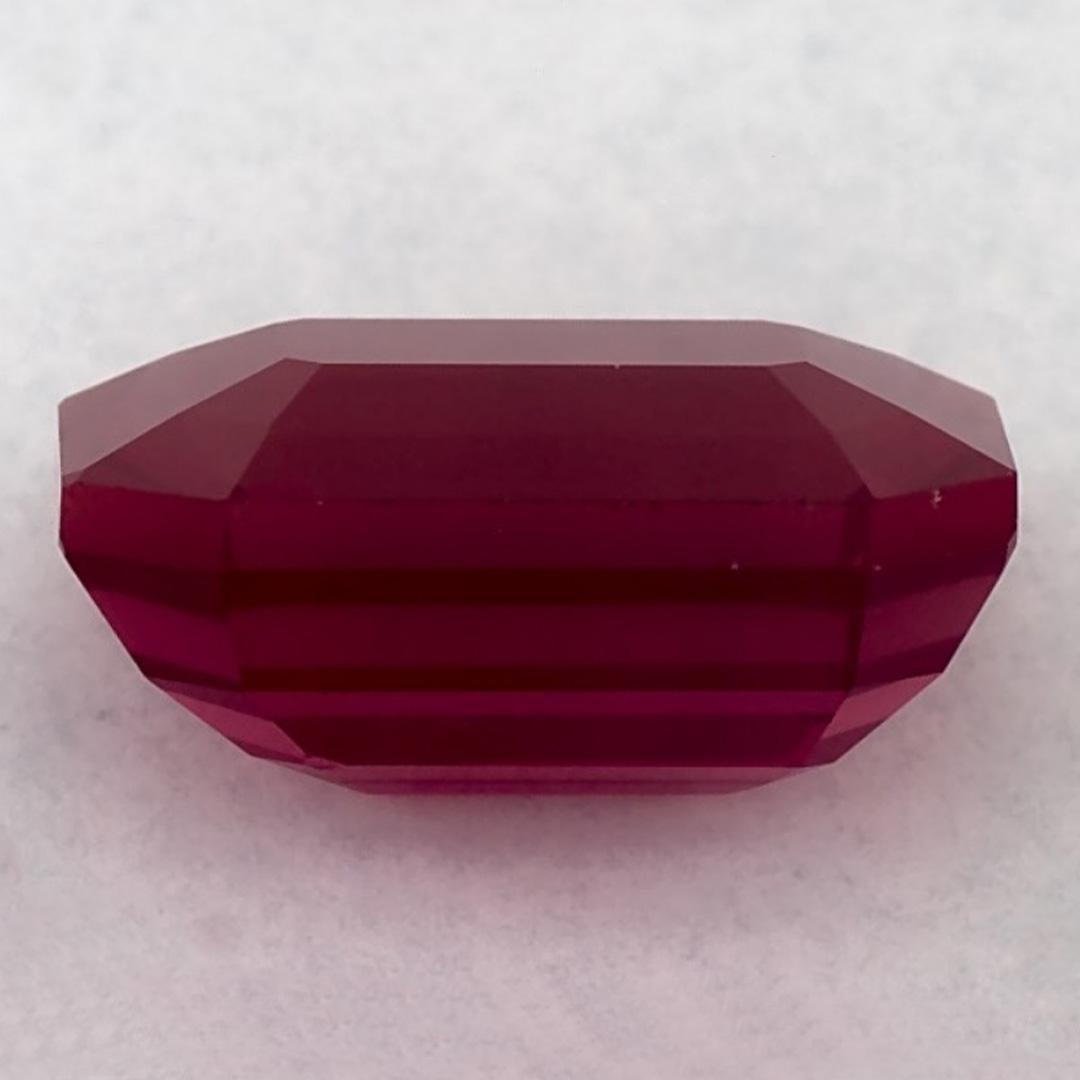 Women's or Men's 4.04 Ct Ruby Octagon Cut Loose Gemstone For Sale