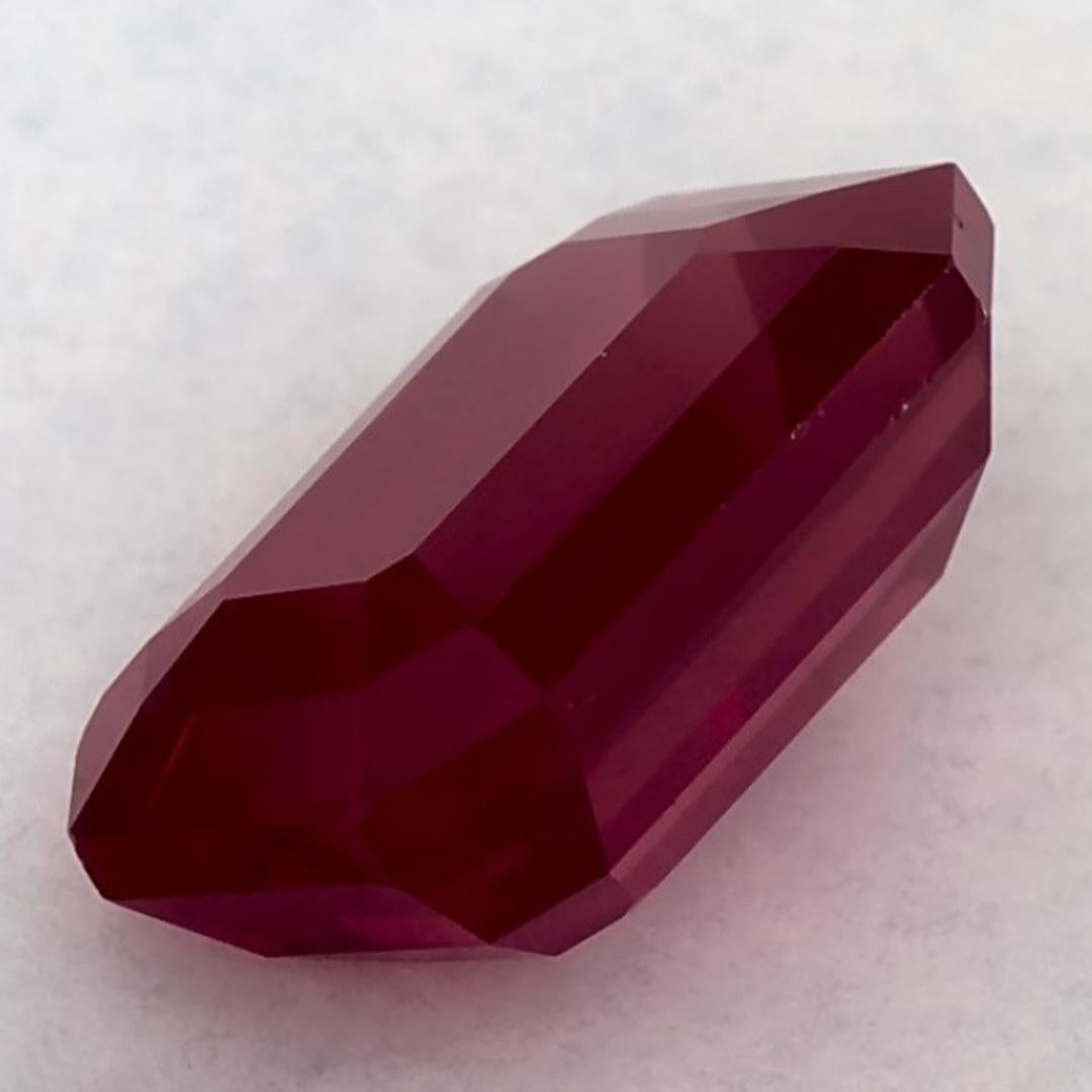 4.04 Ct Ruby Octagon Cut Loose Gemstone (pierre précieuse en vrac) Neuf - En vente à Fort Lee, NJ