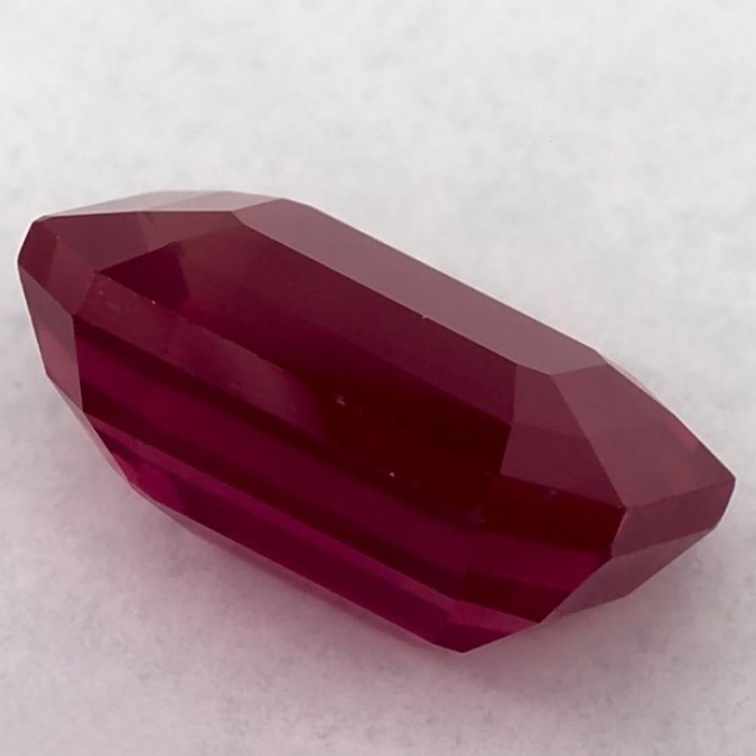 4.04 Ct Ruby Octagon Cut Loose Gemstone (pierre précieuse en vrac) en vente 2