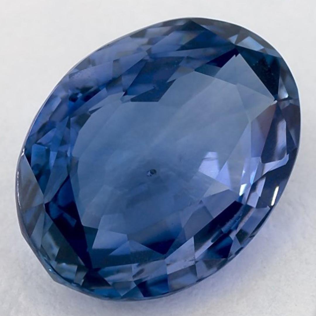 Taille ovale 4.04 Carats Blue Sapphire Oval Loose Gemstone (Saphir bleu ovale) en vente