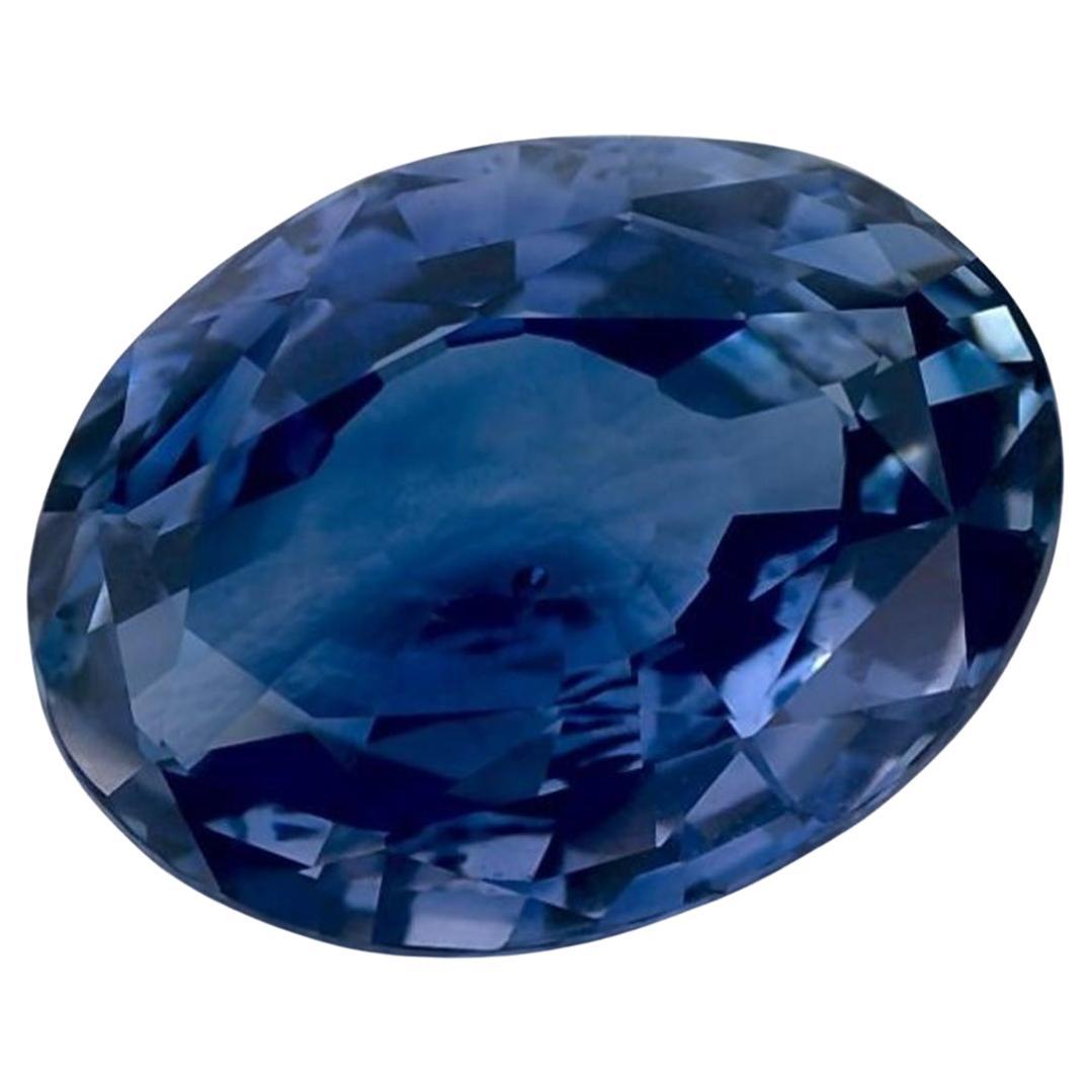 4.04 Carats Blue Sapphire Oval Loose Gemstone (Saphir bleu ovale) en vente