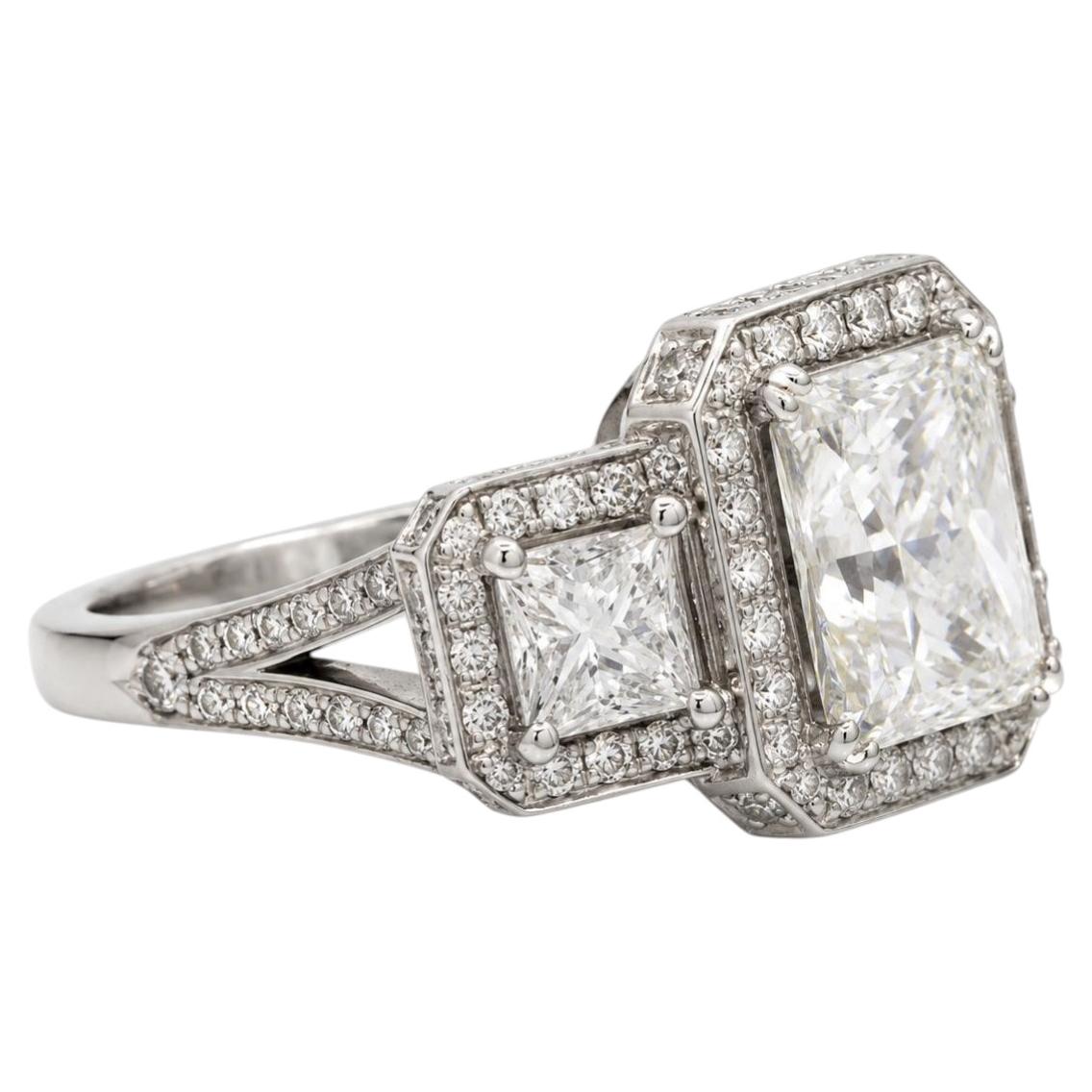 4.04 Princess Cut J VS2 GIA Ring