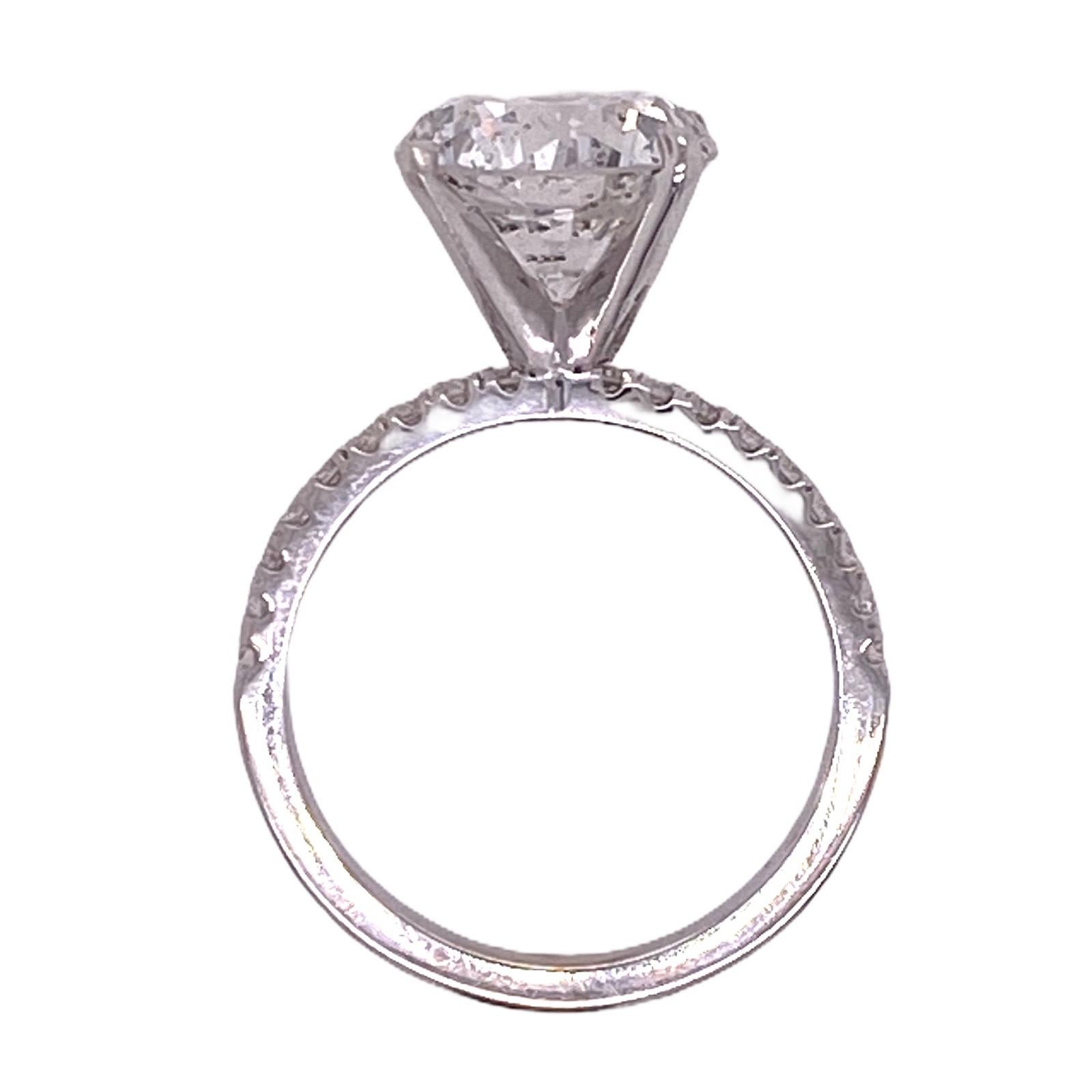 4.04 Carat Round Brilliant Diamond 18 Karat White Gold Engagement Ring GIA F/I1 In New Condition In Boca Raton, FL