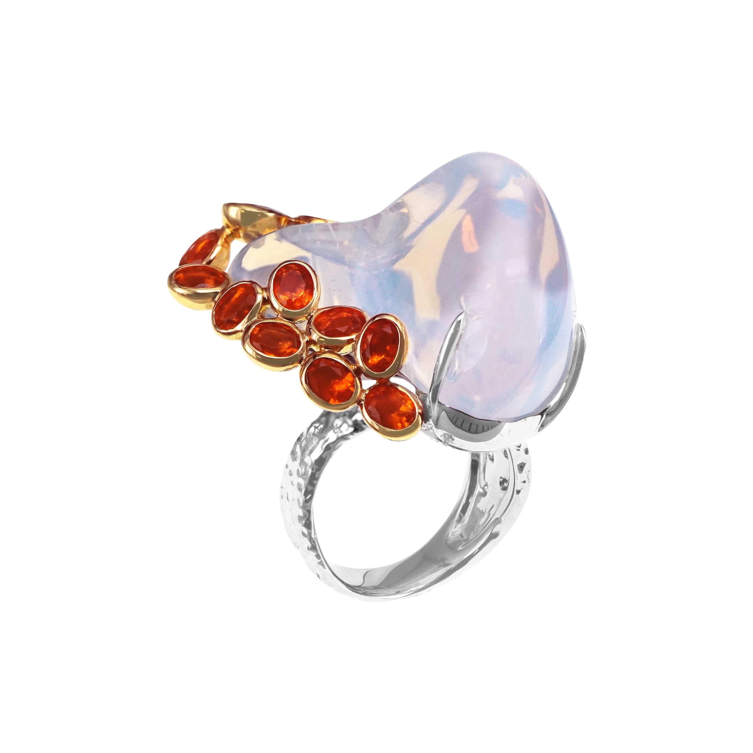 40.44 Carat Mexican Opal Gigantic One of a Kind Ring For Sale